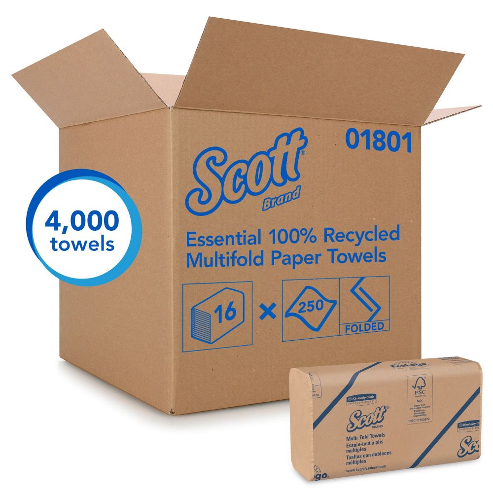 Scott® Essential 100% Recycled Fiber Multi-Fold Towels